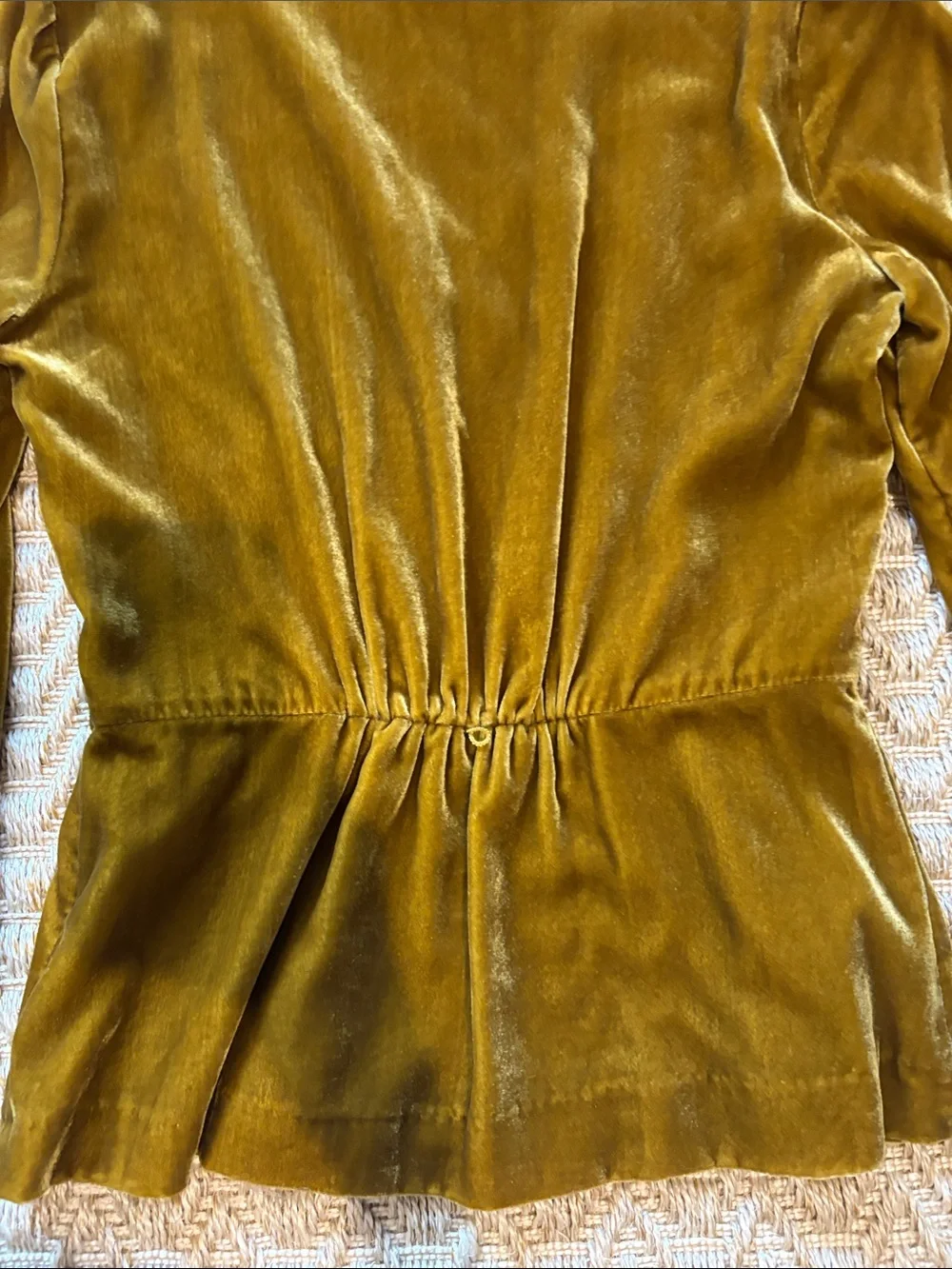 J Crew Velvet Wrap Top in gold